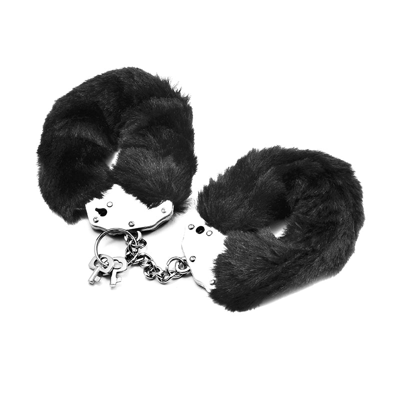 Fetish Pleasure Fluffy Hand Cuffs Black - Just for you desires