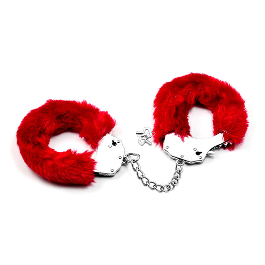 Fetish Pleasure Fluffy Hand Cuffs Red - Just for you desires