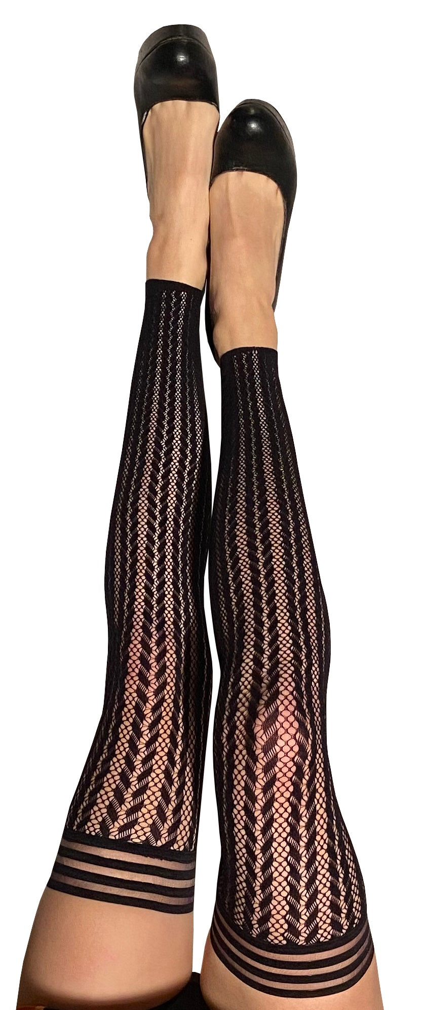 Kixies Lindsay Footless Fishnet Black Thigh High Size B - Just for you desires