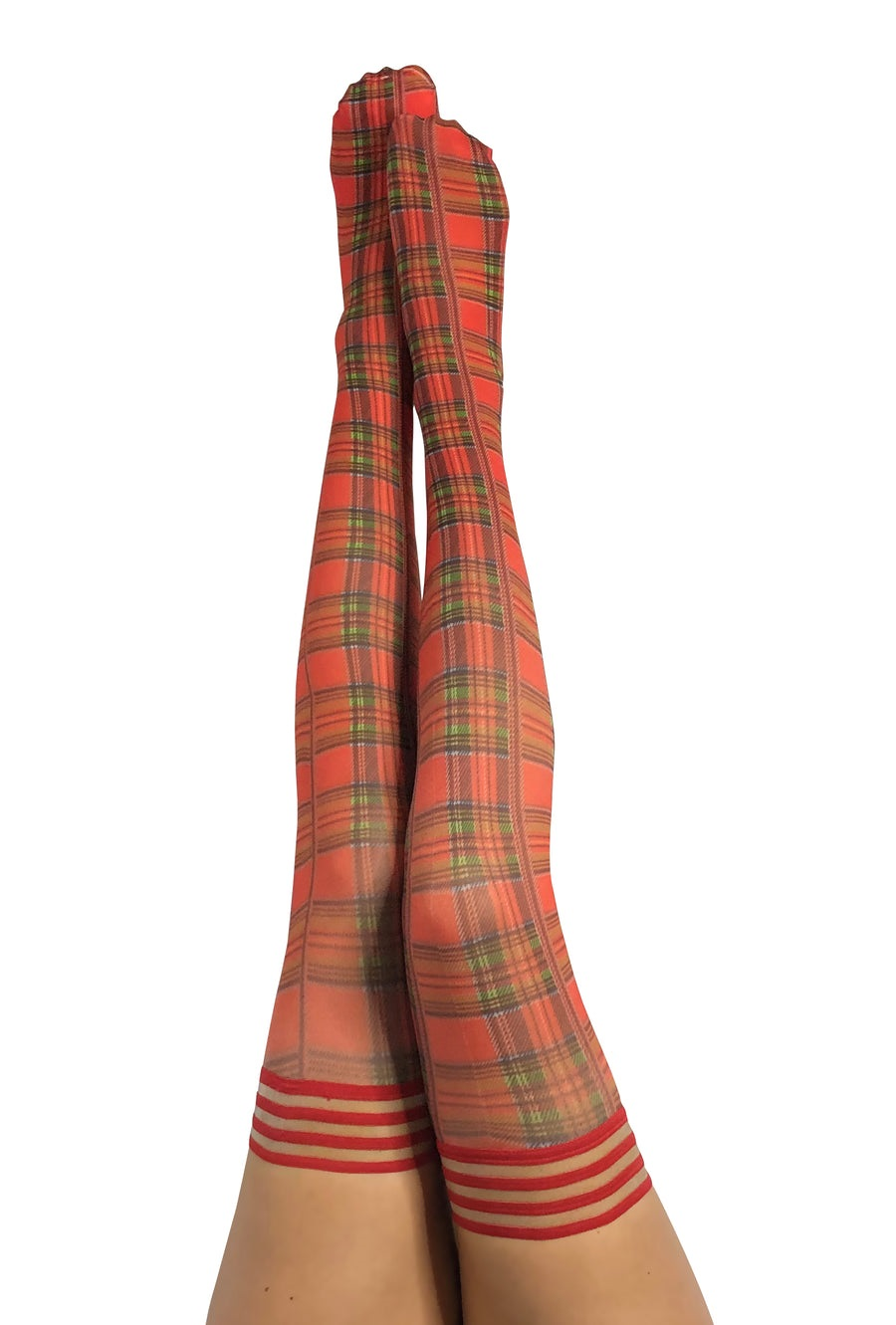 Kixies Grace Red Plaid Thigh High Size C - Just for you desires