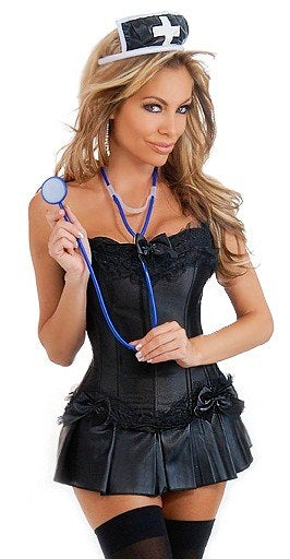 4 pc dark nurse costume