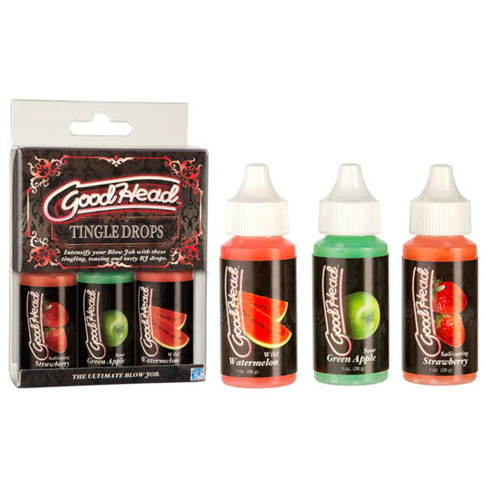 Good Head Tingle Drops 3 Pack (Watermelon, Sour Apple, Strawberry)