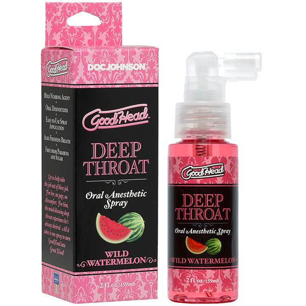 GoodHead Deep Throat Spray - Wild Watermelon Flavoured Deep Throat Spray - 59 ml Bottle - Just for you desires