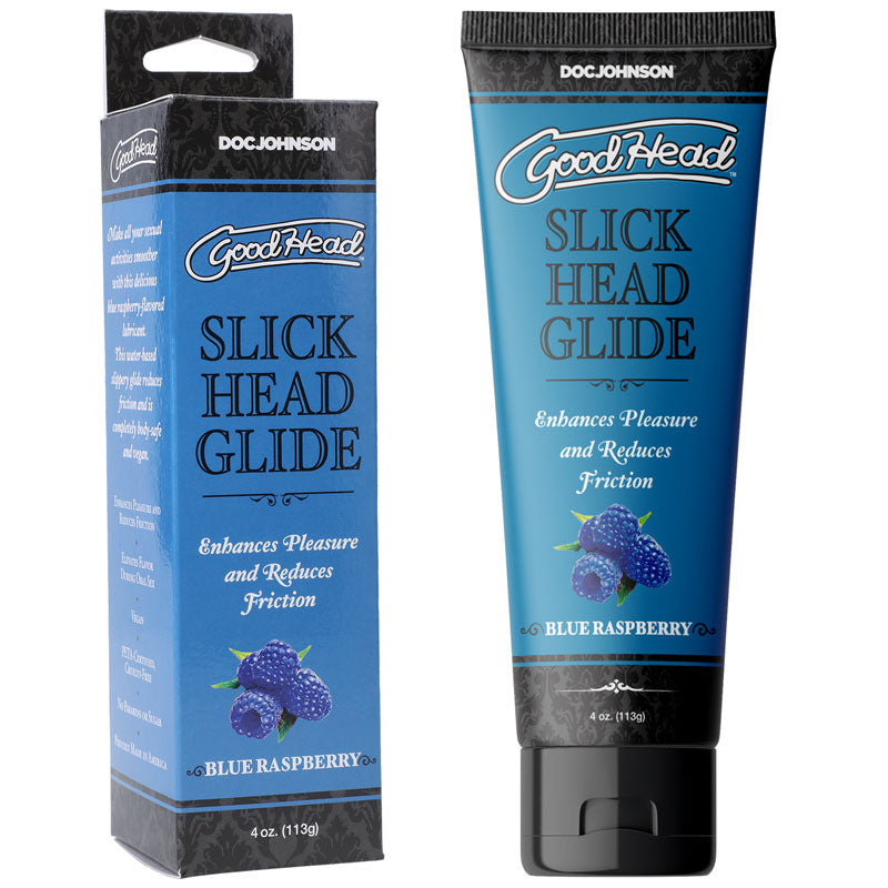 GoodHead Slick Head Glide - Blue Raspberry - Blue Raspberry Flavoured Lubricant - 120 ml Tube - Just for you desires