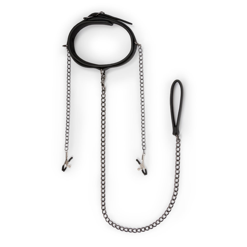 Collar With Nipple Chains - Just for you desires