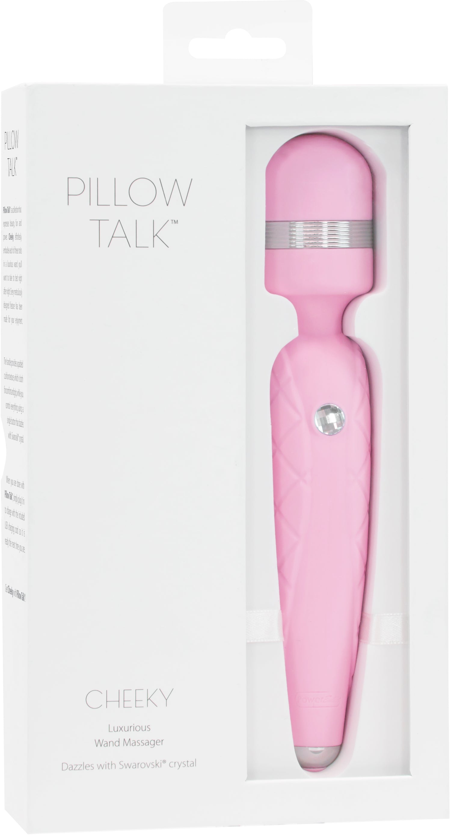 Pillow Talk Cheeky Wand Vibe With Swarovski Crystal Pink - Just for you desires