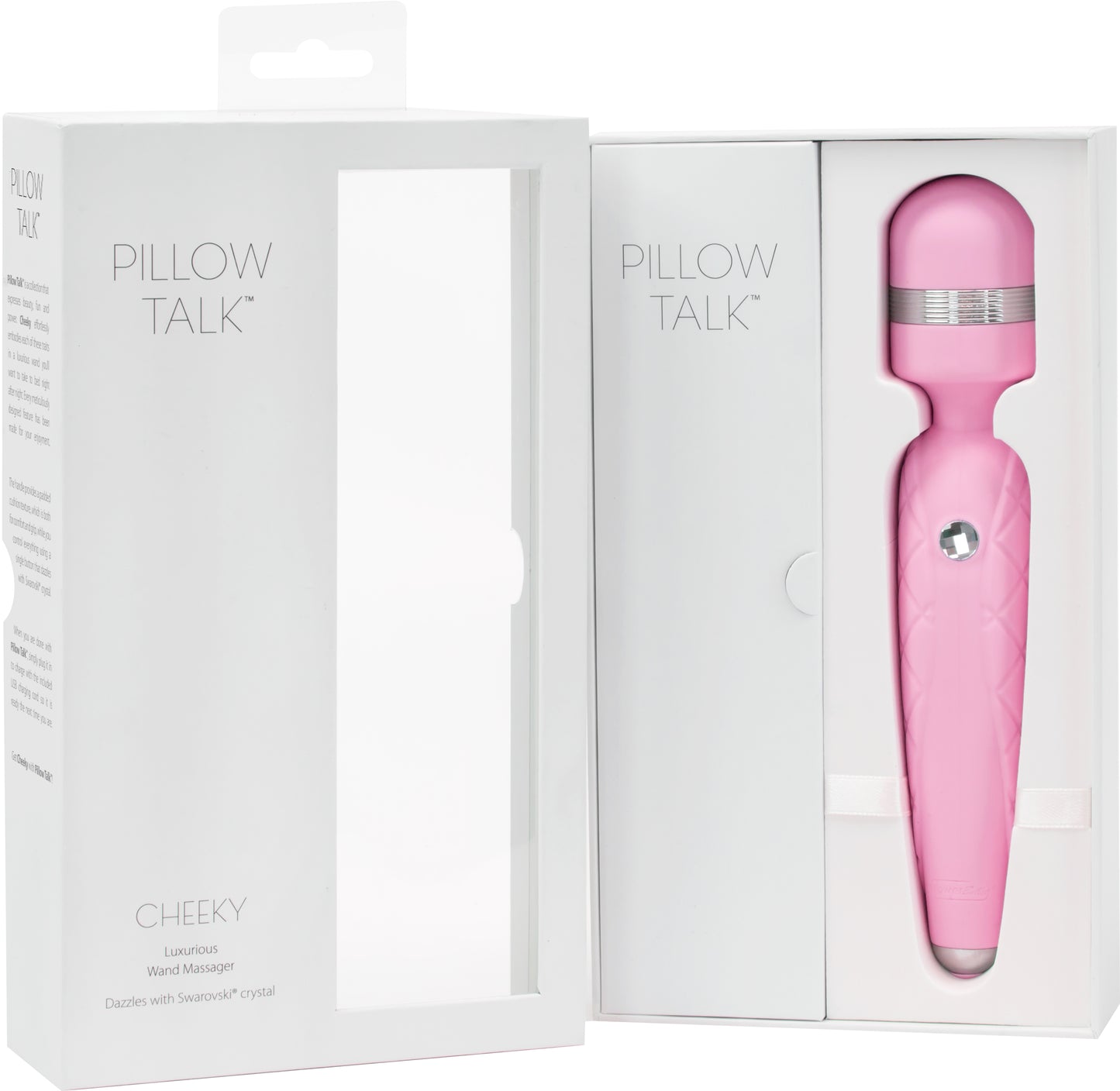 Pillow Talk Cheeky Wand Vibe With Swarovski Crystal Pink - Just for you desires