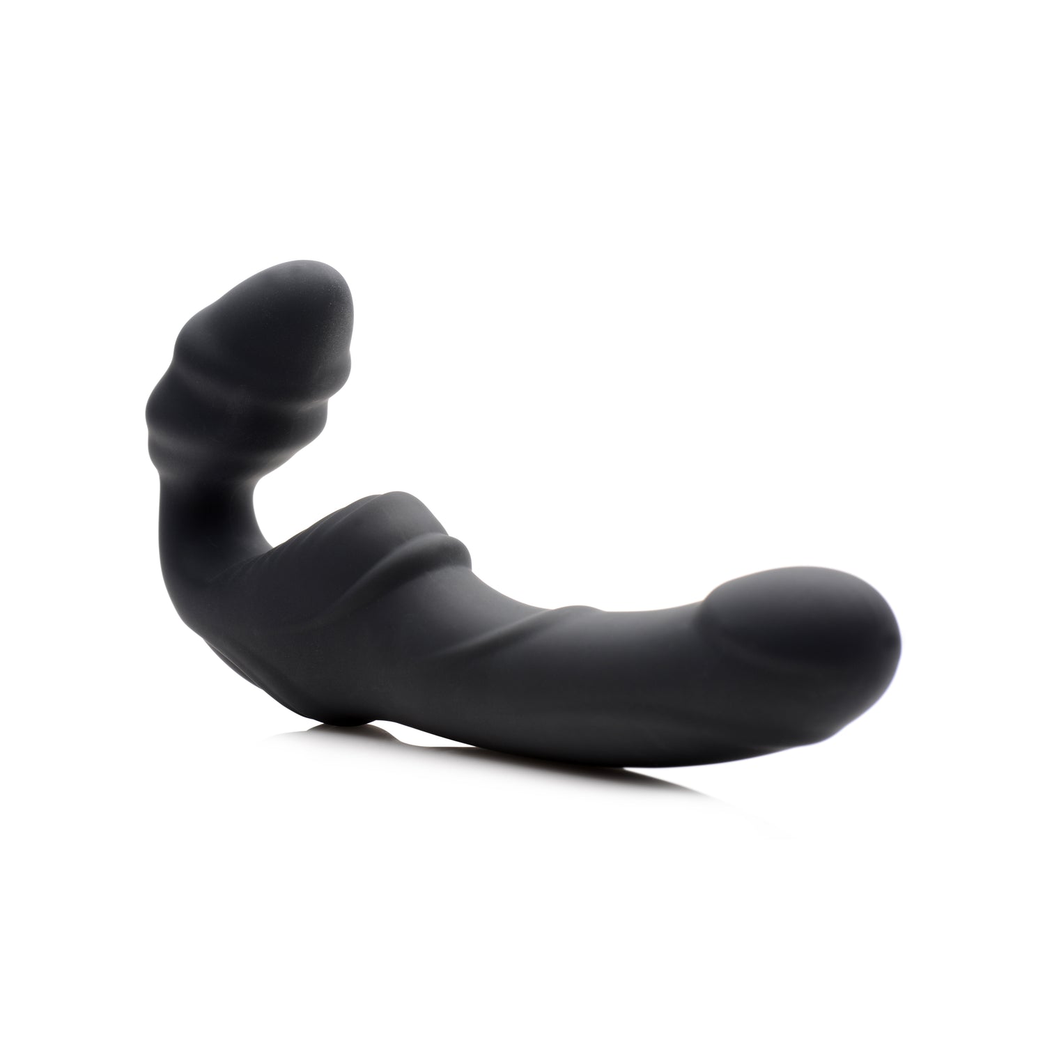 Slim Rider Ribbed Vibrating Silicone Strapless Strap On - Just for you desires
