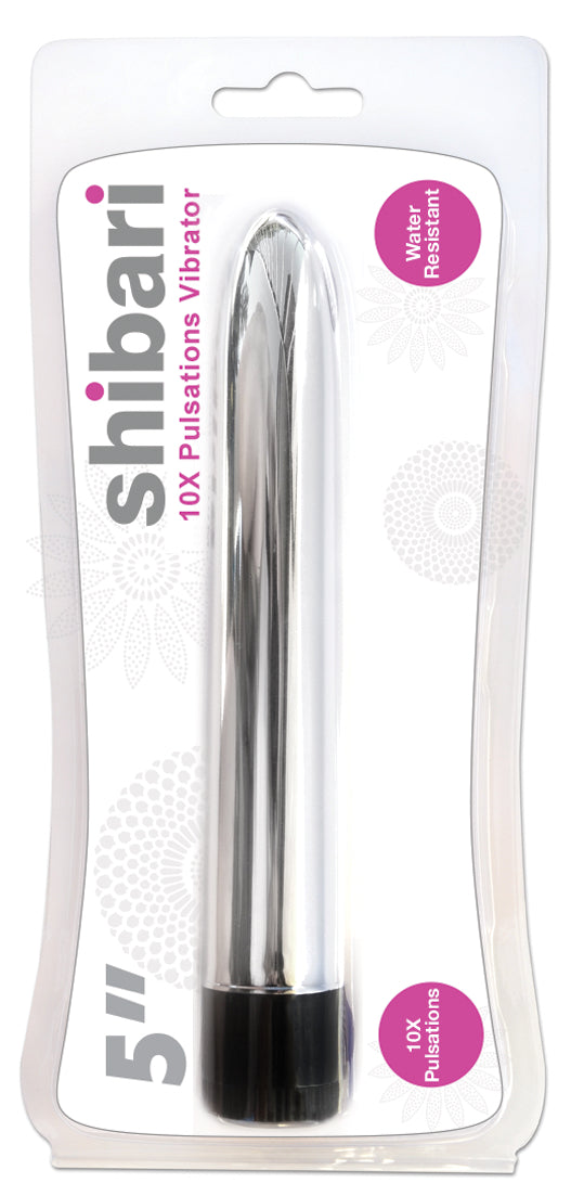 Shibari 10X Pulsations Vibrator 5in Silver - Just for you desires