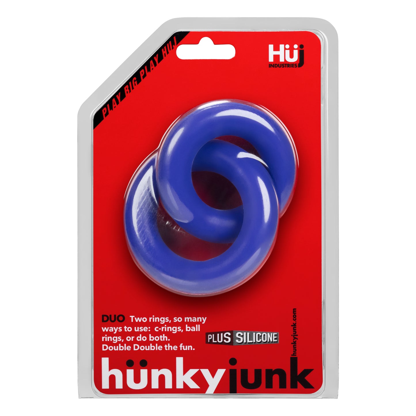 DUO Linked Cock/Ball Rings by Hunkyjunk Cobalt - Just for you desires
