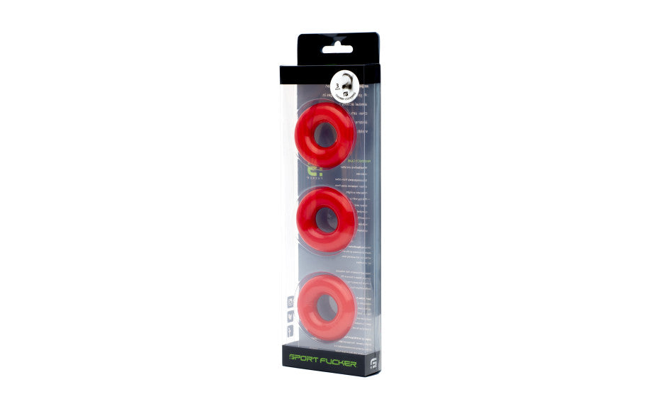 Sport Fucker Chubby Cockring 3 Pack Red - Just for you desires