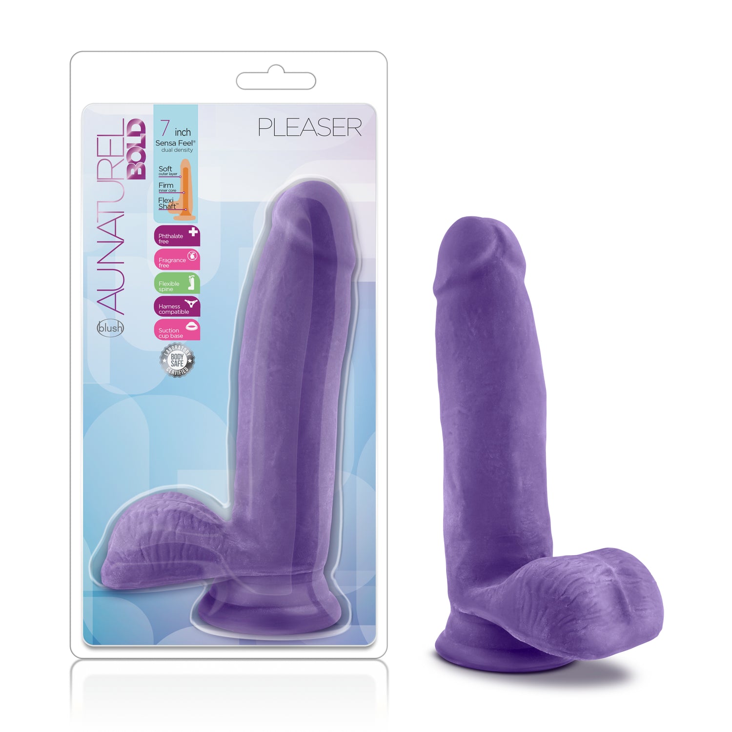 Au Naturel Bold Pleaser 7in Dildo Purple - Just for you desires