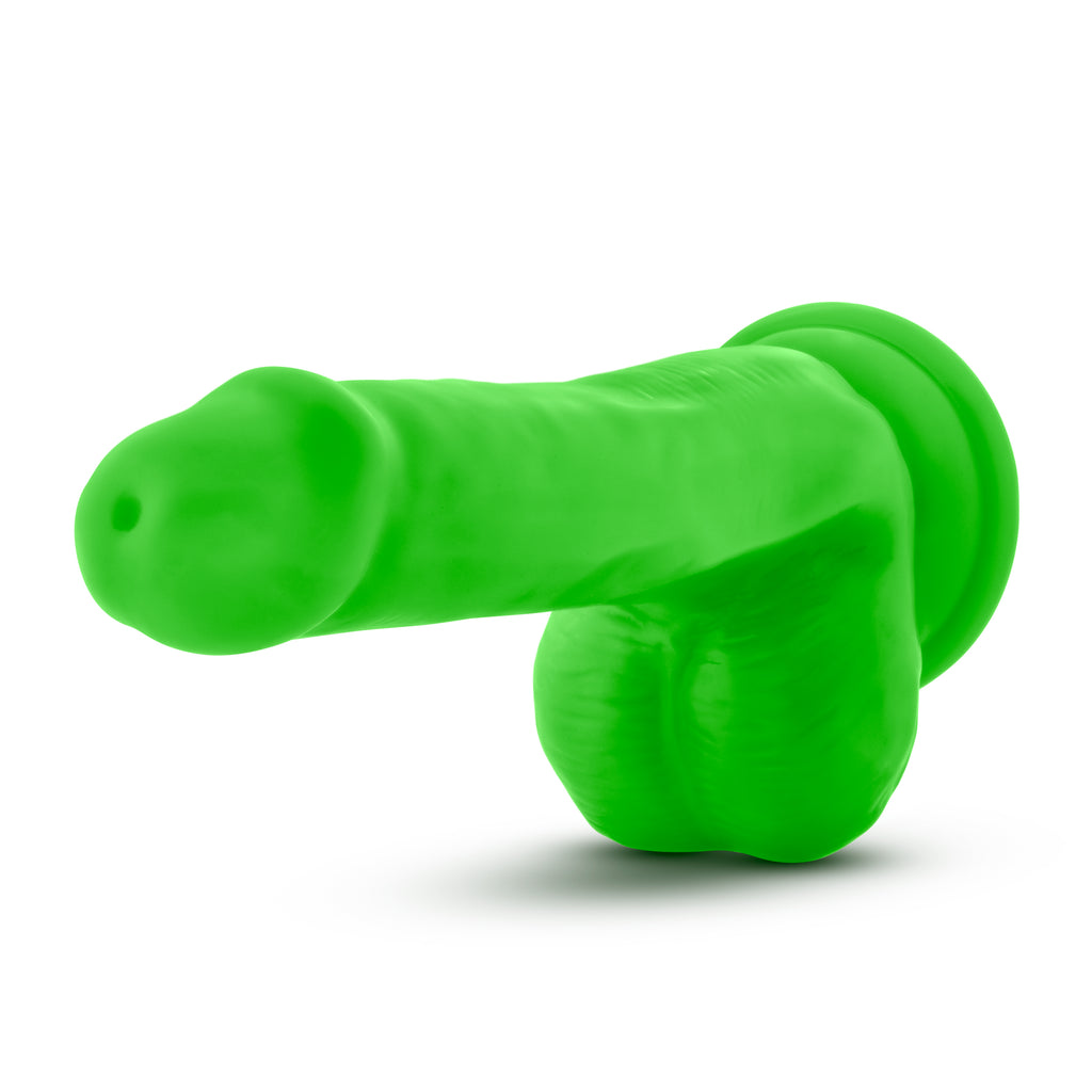 Neo Elite 6in Silicone Dual Density Cock with Balls Neon Green - Just for you desires