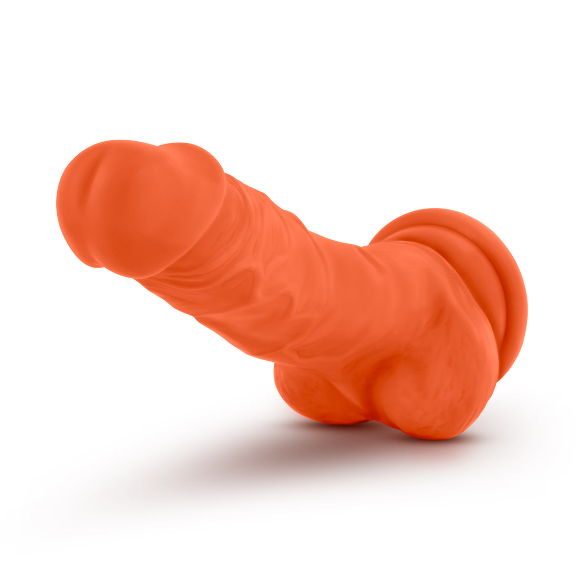 Neo Elite 7.5in Silicone Dual Density Cock with Balls Neon Orange - Just for you desires