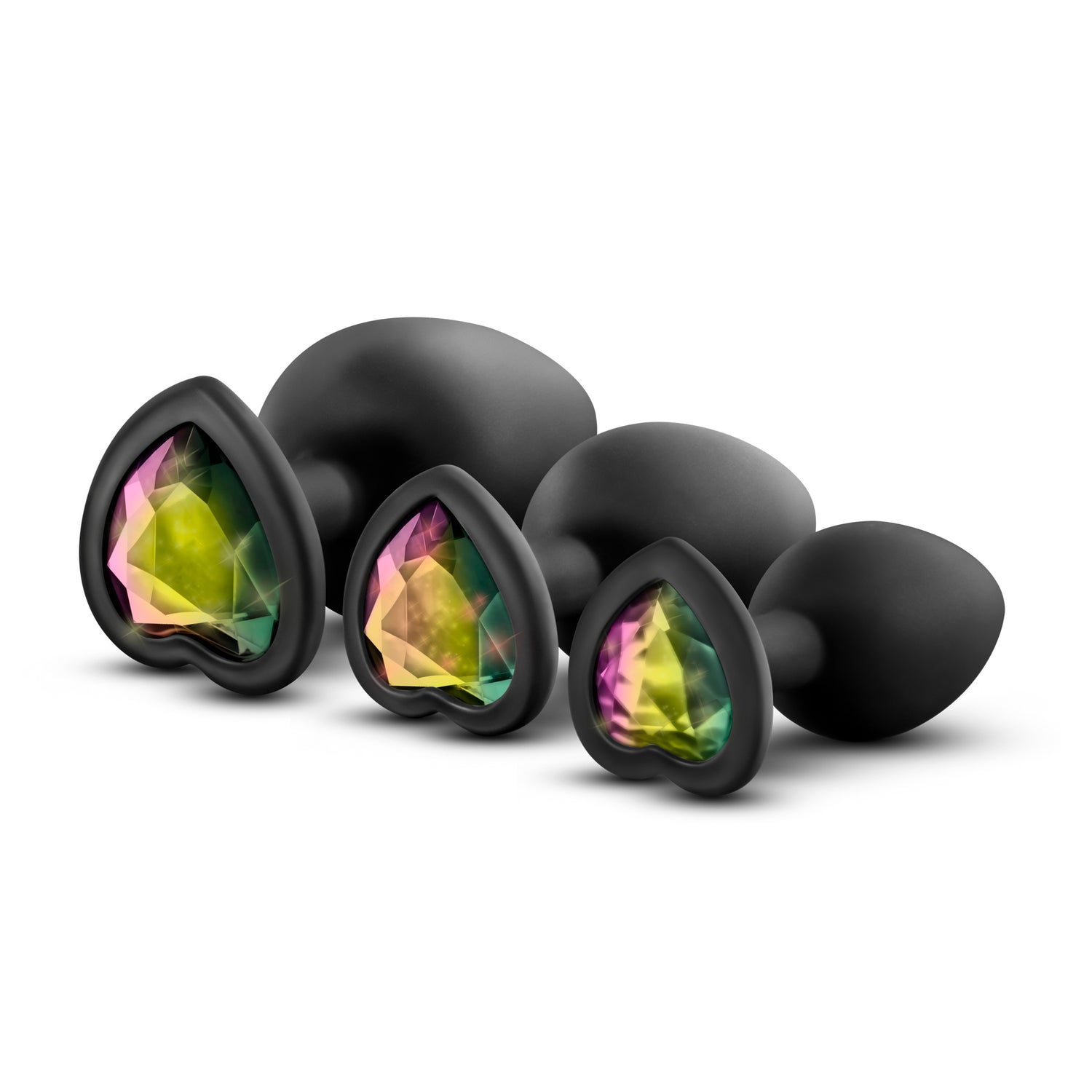 Luxe Bling Plugs Training Kit Black With Rainbow Gems - Just for you desires