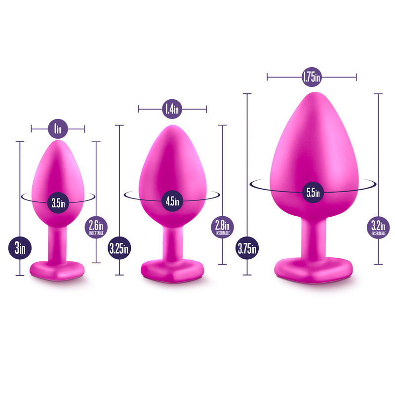Luxe Bling Plugs Training Kit Pink With White Gems - Just for you desires