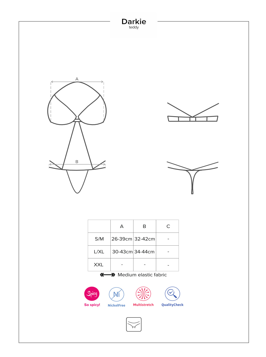 Darkie Crotchless Teddy - Just for you desires