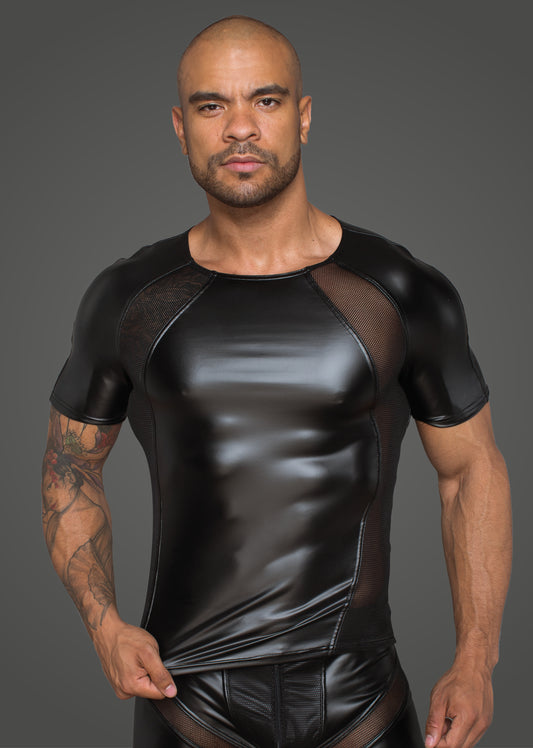 Power Wetlook Men T-shirt With 3D Net - Just for you desires