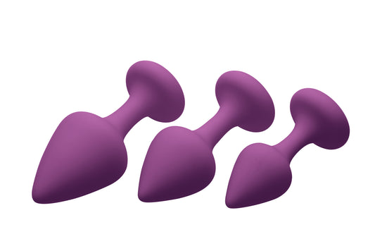 Purple Pleasures 3 Piece Silicone Anal Plugs - Just for you desires