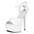 White Platform Sandal w Quick Release Strap 6in Heel Size 7 - Just for you desires