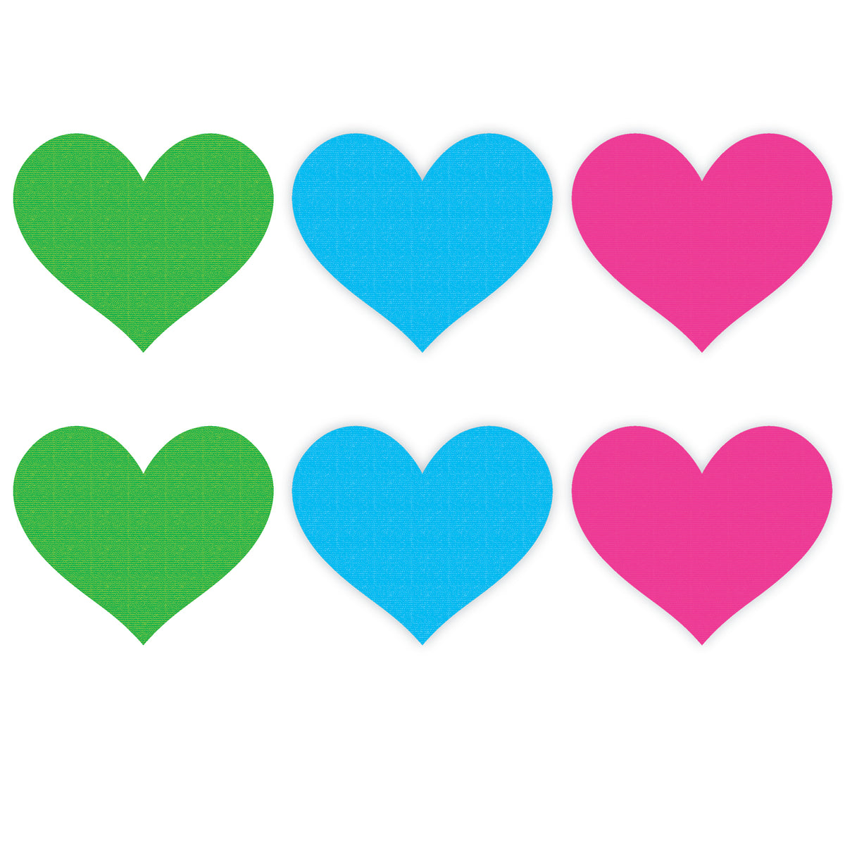 Neon Heart 3 Pk Pasties - Green/Blue/Pink - Just for you desires