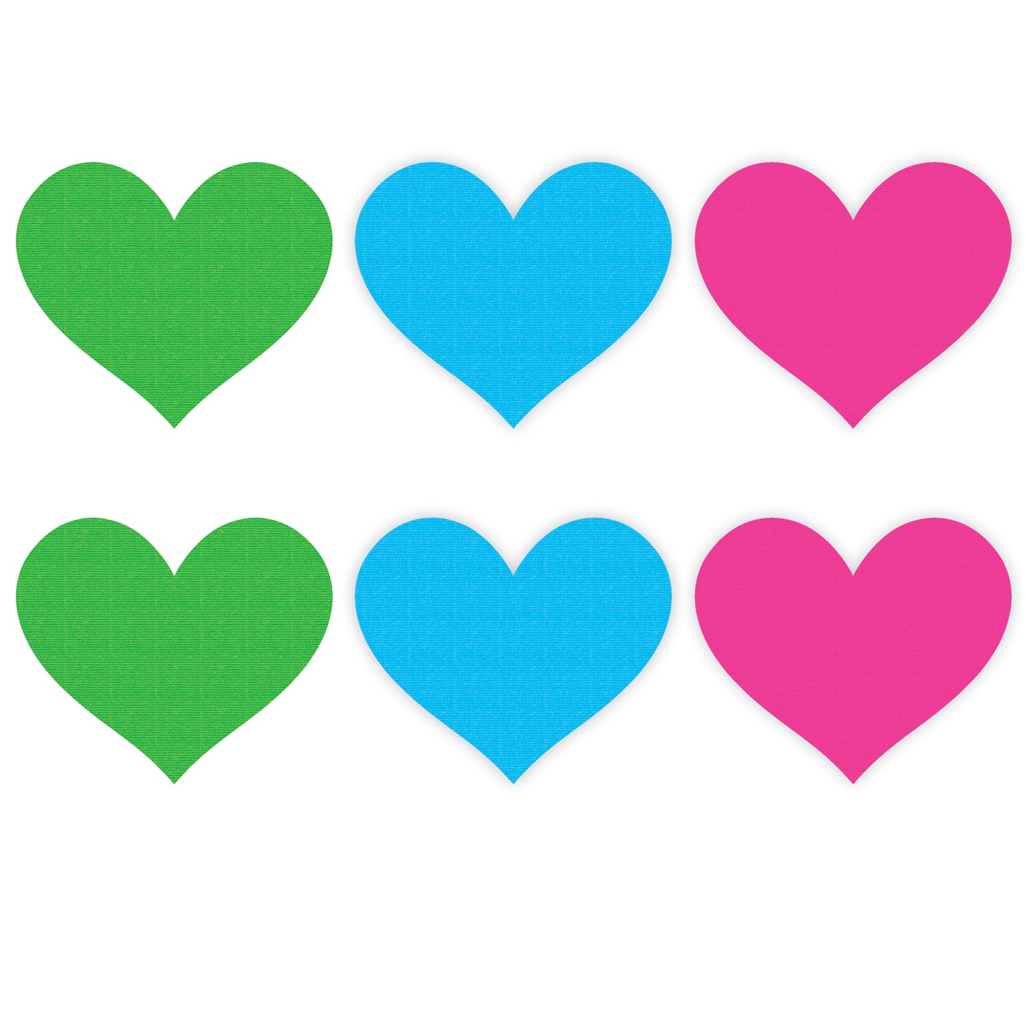 Neon Heart 3 Pk Pasties - Green/Blue/Pink - Just for you desires