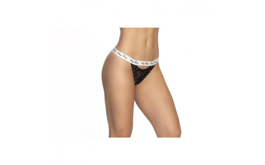 Lace Keyhole V Back Pantie Black - Just for you desires