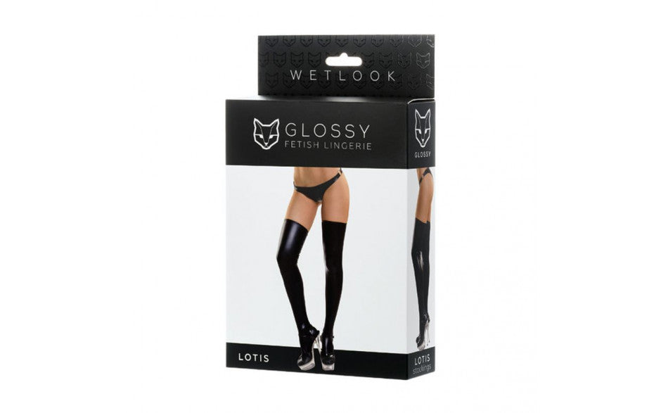 Glossy Wetlook Stockings Lotis Large - Just for you desires