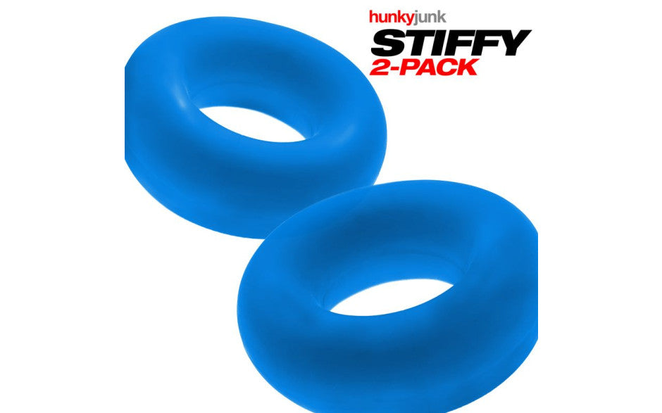 Hunky Junk Stiffy 2 Pc Bulge Cockrings Teal Ice - Just for you desires
