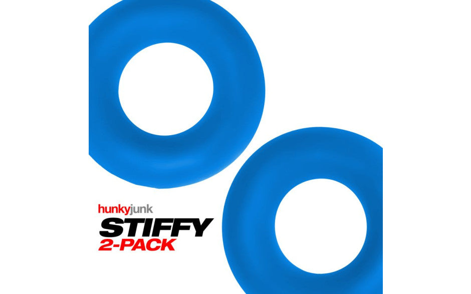 Hunky Junk Stiffy 2 Pc Bulge Cockrings Teal Ice - Just for you desires
