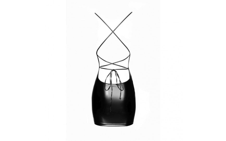 Power Wetlook Mini Dress w Lace Up Back - Just for you desires