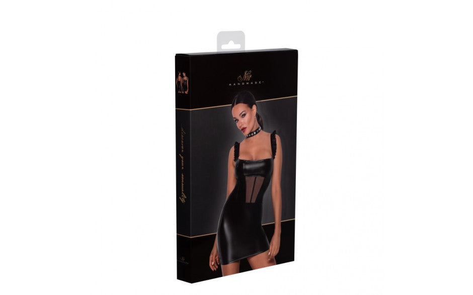 Power Wetlook Short Dress w Front Tulle Inserts - Just for you desires