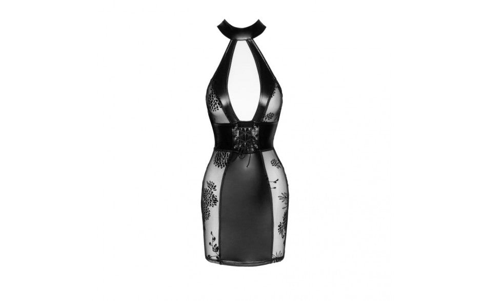 Power Wetlook Short tulle dress w Inserts & Corset Binding - Just for you desires