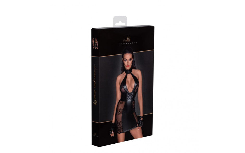 Power Wetlook Short tulle dress w Inserts & Corset Binding - Just for you desires