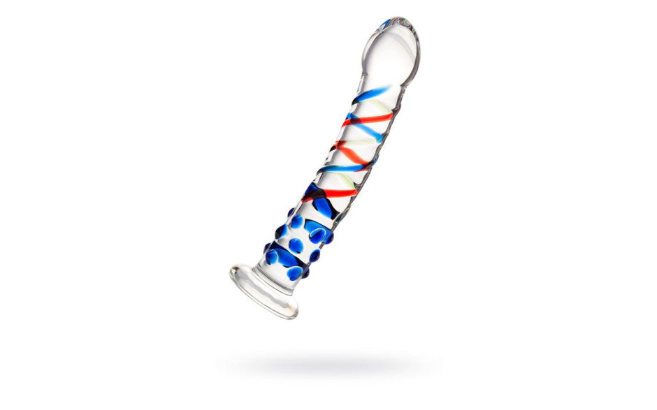 Sexus Glass Dildo Blue Tip 18cm - Just for you desires