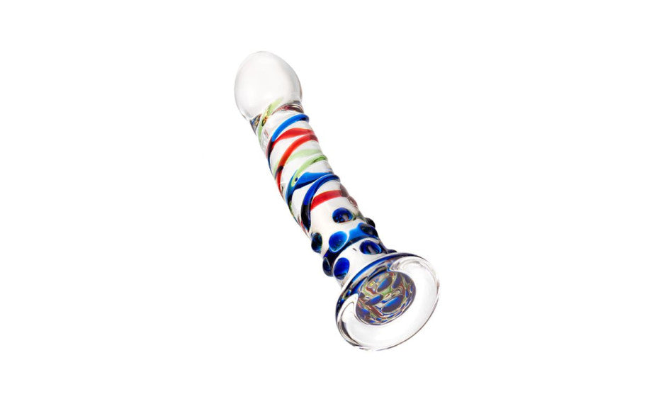 Sexus Glass Dildo Blue Tip 18cm - Just for you desires