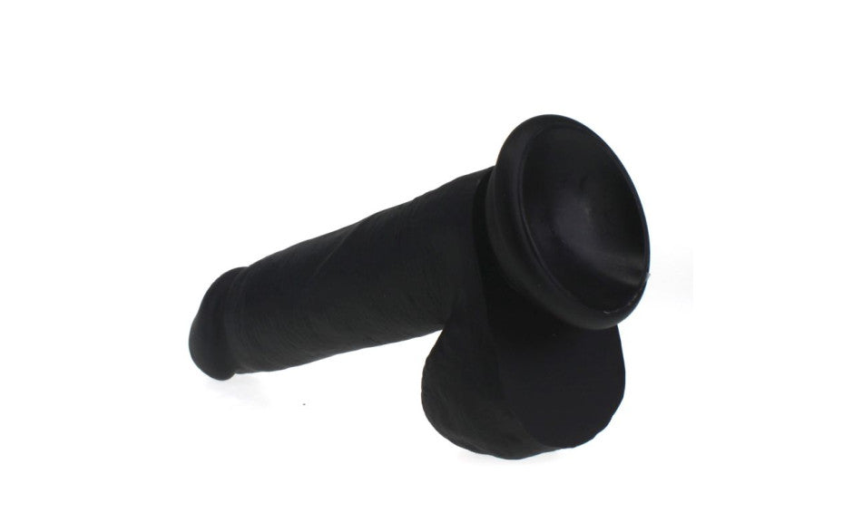 Thick Realistic Cock w Balls Black - Just for you desires
