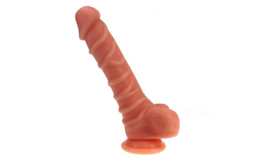 Realistic Dildo Ridged Shaft w Balls Flesh - Just for you desires