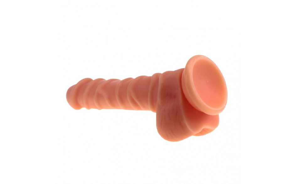 Realistic Dildo Ridged Shaft w Balls Flesh - Just for you desires