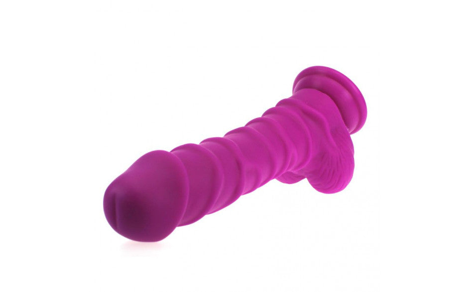 Realistic Dildo Ridged Shaft w Balls Pink - Just for you desires