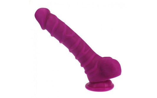 Realistic Dildo Ridged Shaft w Balls Pink - Just for you desires