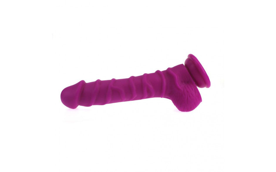 Realistic Dildo Ridged Shaft w Balls Pink - Just for you desires