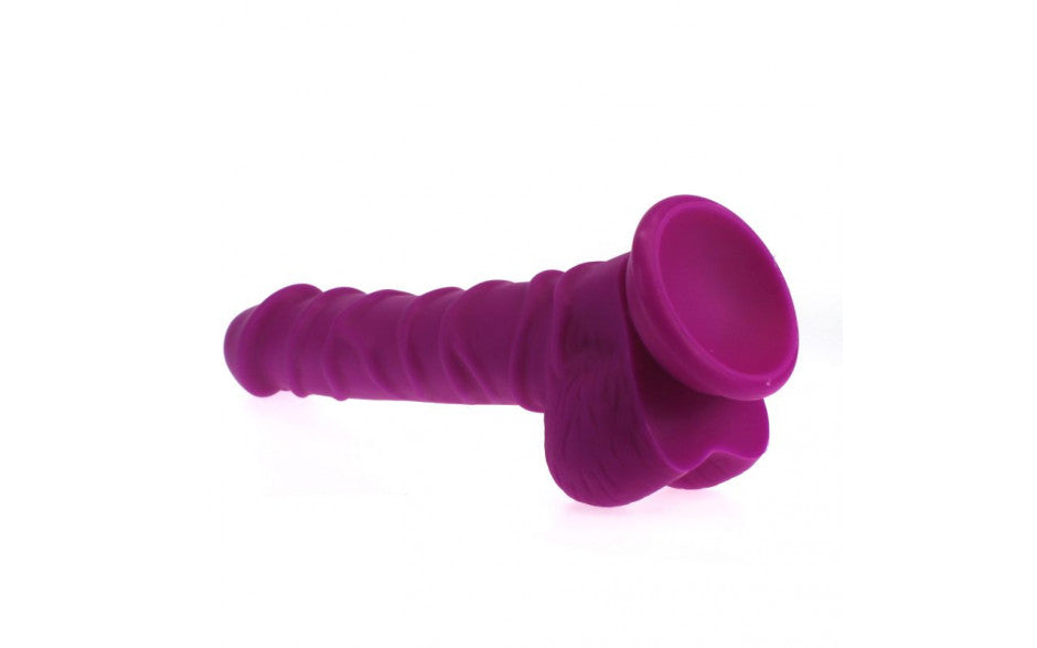 Realistic Dildo Ridged Shaft w Balls Pink - Just for you desires