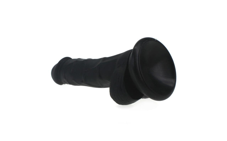 Realistic Dildo Veined Shaft w Balls Black - Just for you desires