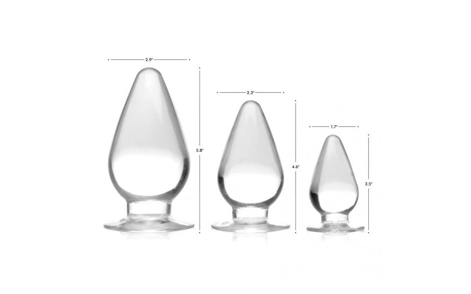 Triple Cones 3 Pc Anal Plug Set Clear - Just for you desires