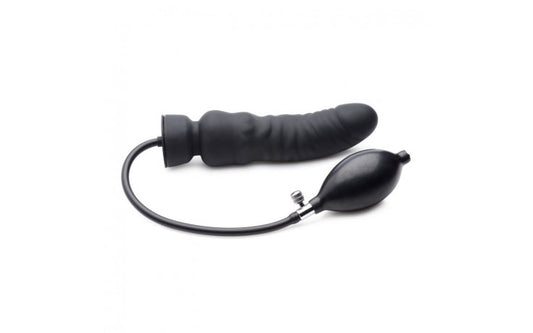 Dick Spand Inflatable Silicone Dildo Black - Just for you desires