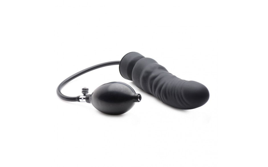 Dick Spand Inflatable Silicone Dildo Black - Just for you desires