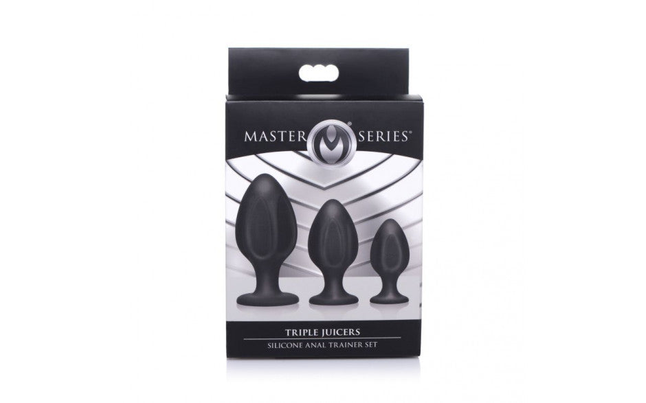Triple Juicers Silicone Anal Plug Set Black - Just for you desires