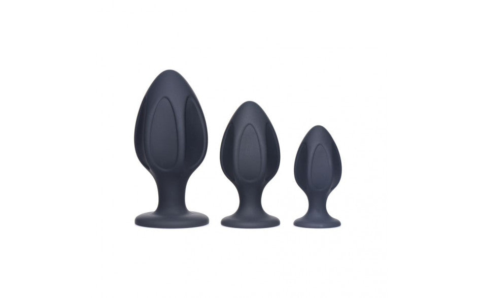 Triple Juicers Silicone Anal Plug Set Black - Just for you desires