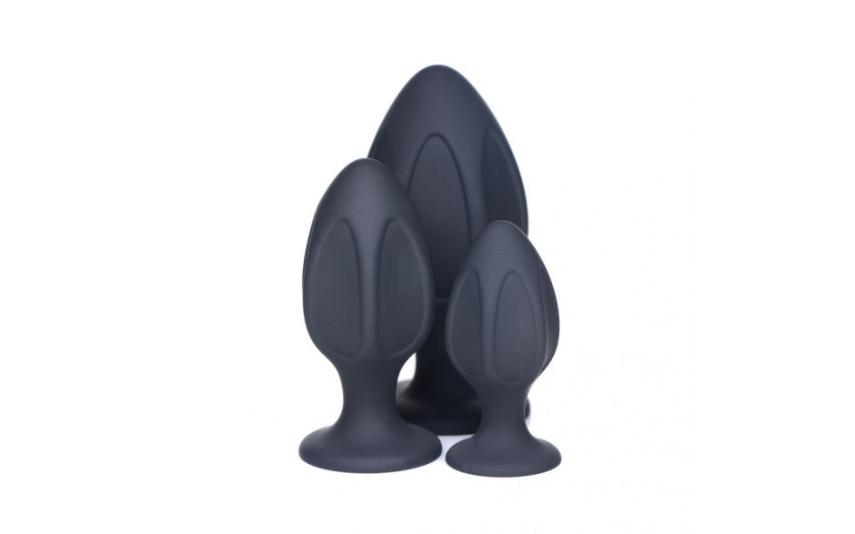 Triple Juicers Silicone Anal Plug Set Black - Just for you desires
